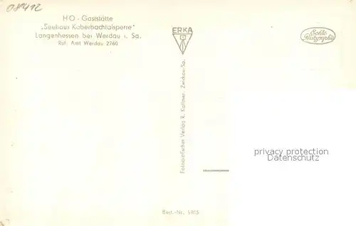 AK / Ansichtskarte Langenhessen HO Gaststaette Seehaus Koberbachtalsperre Aussenansicht Langenhessen