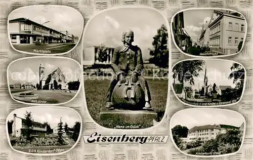 AK / Ansichtskarte Eisenberg_Pfalz Marktplatz Kirche SOS Kinderdorf Pfalz Hans im Glueck Eisenberg Pfalz