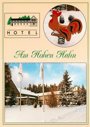 AK / Ansichtskarte Schwarzenberg_Erzgebirge Hotel Am Hohen Hahn Winter Schwarzenberg Erzgebirge