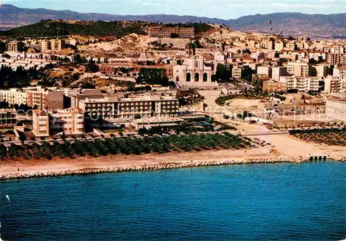 AK / Ansichtskarte Cagliari_Sardegna Fliegeraufnahme Hotel Mediterraneo e Basilica di N.S. di Bonaria 