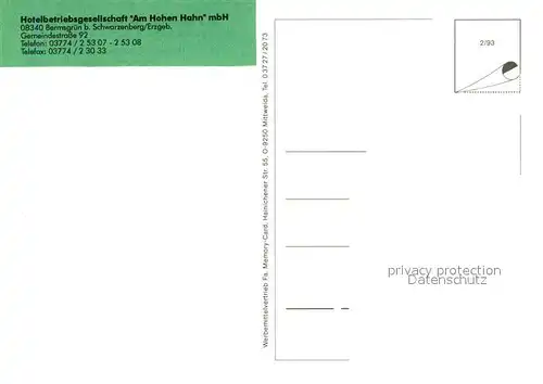 AK / Ansichtskarte Schwarzenberg_Erzgebirge Hotel Am Hohen Hahn Winter Schwarzenberg Erzgebirge