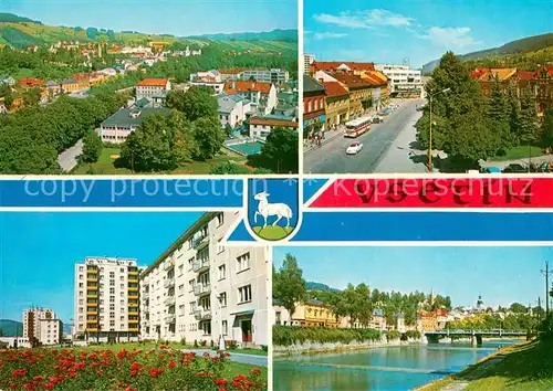 AK / Ansichtskarte Vsetin_CZ Panorama Partie am Fluss Wohnsiedlung Neubauten 
