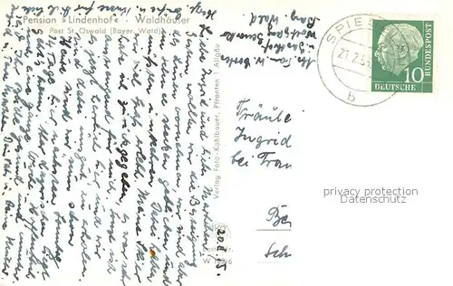 AK / Ansichtskarte St_Oswald Riedlhuette Pension Lindenhof Winter Schnee St_Oswald Riedlhuette