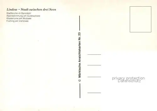 AK / Ansichtskarte Lindow_Mark Stadtkirche Gundelacksee Klosterurine am Wutzsee Vielitzsee Lindow Mark