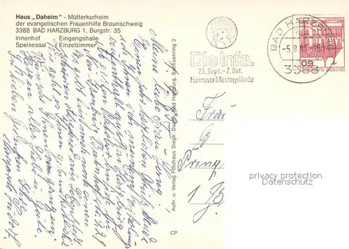 AK / Ansichtskarte Bad_Harzburg Haus Daheim Muetterkurheim  Bad_Harzburg