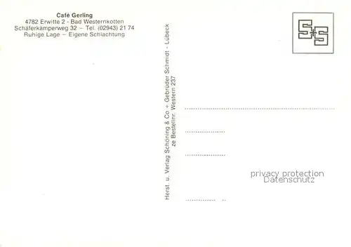 AK / Ansichtskarte Erwitte Cafe Gerling Erwitte