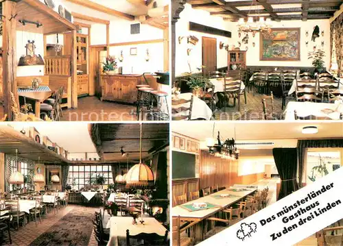 AK / Ansichtskarte Luedinghausen Gasthaus Zu den drei Linden Teilansichten Innen Luedinghausen
