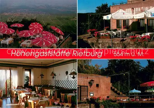 AK / Ansichtskarte Rhodt_Rietburg Hoehengaststaette Rietburg Teilansichten Rhodt Rietburg