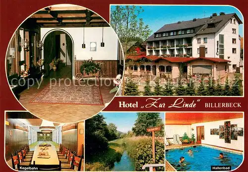 AK / Ansichtskarte Billerbeck_Lippe Hotel Zur Linde Kegelbahn Hallenbad Billerbeck_Lippe