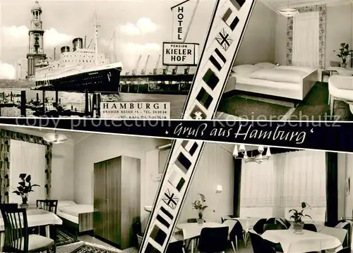 AK / Ansichtskarte Hamburg Hotel Kieler Hof Dampfer Hamburg