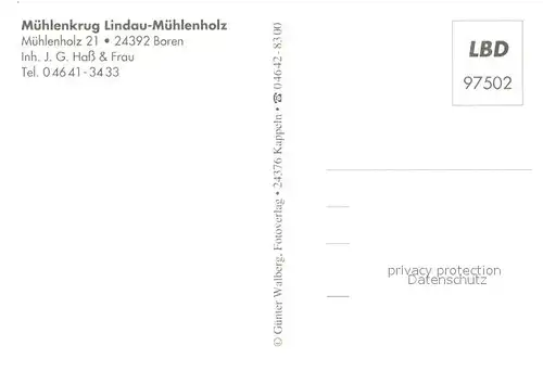 AK / Ansichtskarte Boren Muehlenkrug Lindau Muehlenholz Seeansicht Boren