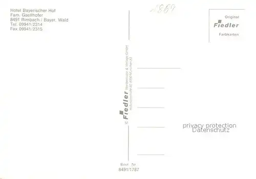 AK / Ansichtskarte Rimbach_Bayrischer_Wald Hotel Bayerischer Hof Aussenansicht Parkplatz Rimbach_Bayrischer_Wald