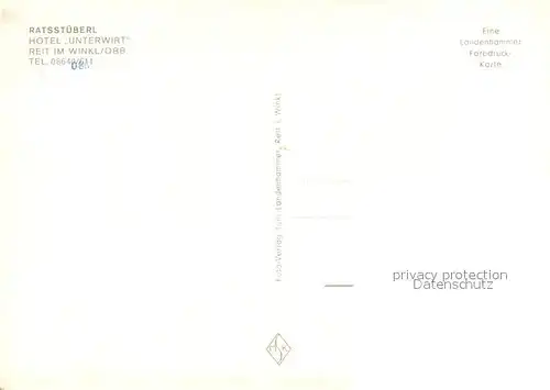 AK / Ansichtskarte Reit_Winkl Ratsstueberl Hotel Unterwirt Reit_Winkl