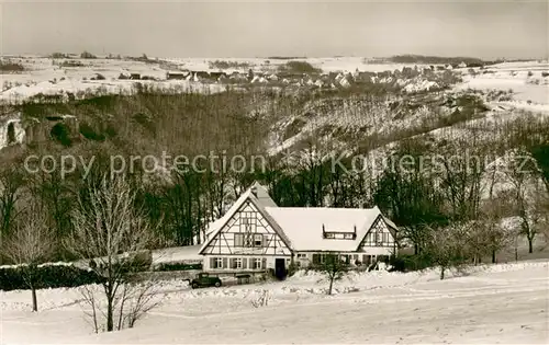 AK / Ansichtskarte Schopfloch_Lenningen Gasthaus zur Schlatterhoehe Winterpanorama Schopfloch_Lenningen