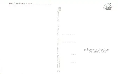 AK / Ansichtskarte Oberdielbach Landschaftspanorama Odenwald Gedicht Oberdielbach