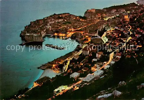 AK / Ansichtskarte Dubrovnik_Ragusa Panorama Abend Dubrovnik Ragusa