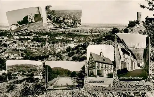 AK / Ansichtskarte Schriesheim Strahlenburg Rathaus Schwimmbad Gesamtansicht Schriesheim