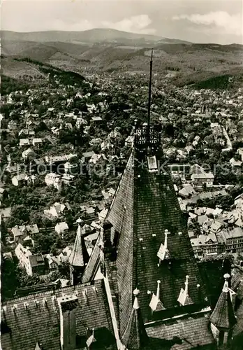 AK / Ansichtskarte Wernigerode_Harz Blick vom Schloss auf Brocken Wernigerode Harz