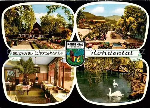 AK / Ansichtskarte Rohdental_Hessisch_Oldendorf Weinschaenke Rohdental Teich kl. Zoo  