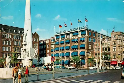 AK / Ansichtskarte Amsterdam__NL Nationaldenkmal Grand Hotel Krasnapolsky 