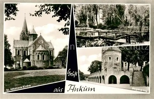 AK / Ansichtskarte Ankum St. Nikolaus Kirche Am Brunning Bogengang Aufgang zur Kirche Ankum