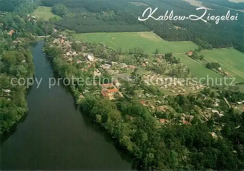 AK / Ansichtskarte Kablow_Ziegelei Fliegeraufnahme See Kablow_Ziegelei