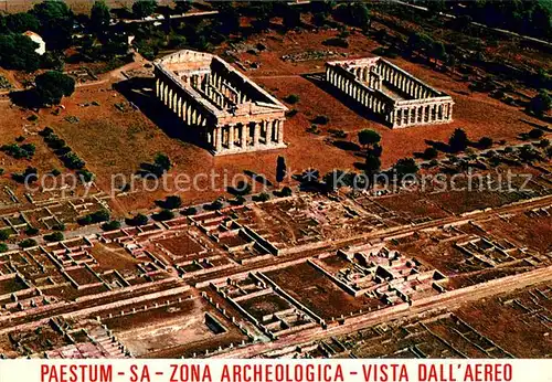 AK / Ansichtskarte Paestum_Pestum Fliegeraufnahme Archeologische Zone Paestum_Pestum