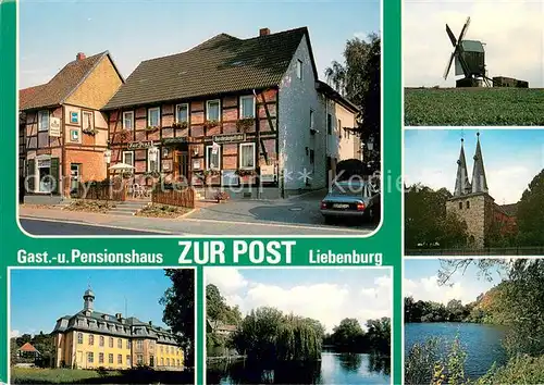 AK / Ansichtskarte Liebenburg Gasthaus Pension Zur Post See Muehle Liebenburg