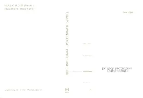 AK / Ansichtskarte Malchow Ferienheim Hans Kahle Malchow