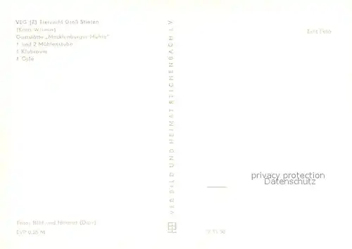 AK / Ansichtskarte Gross_Stieten_Gross_Stieten VEG Tierzucht Gaststaette Mecklenburger Muehle Muehenstube Klubraum Cafe 