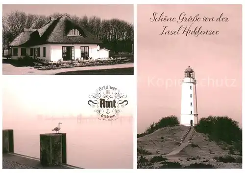 AK / Ansichtskarte Insel_Hiddensee Schillings Hafen Amt Leuchtturm Insel Hiddensee