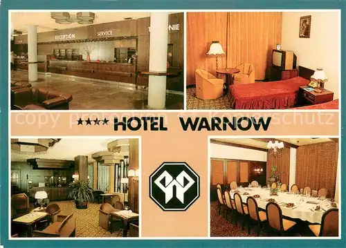 AK / Ansichtskarte Rostock Hotel Warnow Rezeption Zweibettzimmer Hallenbar Arkona Salon Granitz 