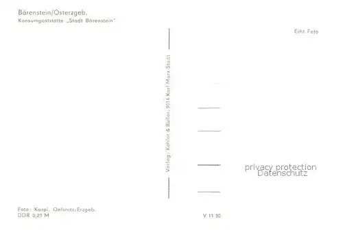 AK / Ansichtskarte Baerenstein_Altenberg Konsumgaststaette Stadt Baerenstein Baerenstein_Altenberg