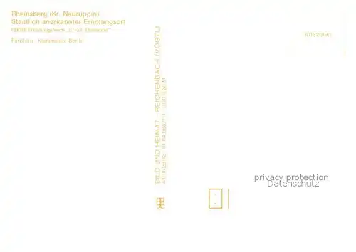 AK / Ansichtskarte Rheinsberg FDGB Erholungsheim Ernst Thaelmann Rheinsberg