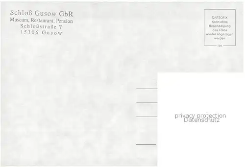 AK / Ansichtskarte Gusow Platkow Schloss Gusow Museum Restaurant Gusow Platkow