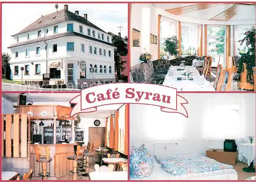 AK / Ansichtskarte Syrau_Vogtland Cafe Syrau Gaststube Bar Zimmer Syrau_Vogtland