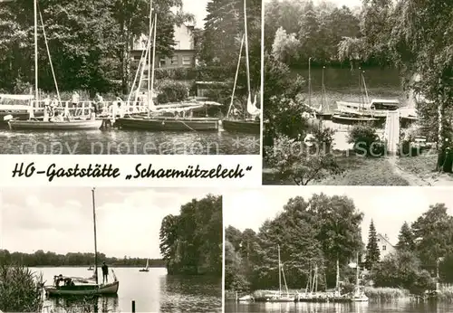 AK / Ansichtskarte Wendisch_Rietz HO Gaststaette Scharmuetzeleck Seepartien Bootsliegeplaetze Wendisch Rietz
