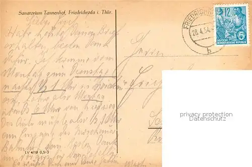 AK / Ansichtskarte Friedrichroda Sanatorium Tannenhof Friedrichroda
