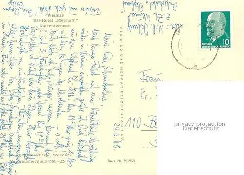 AK / Ansichtskarte Weimar__Thueringen HO Hotel Elephant Gartenterrasse 