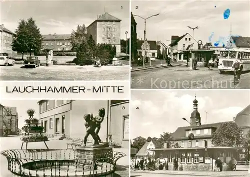 AK / Ansichtskarte Lauchhammer Platz der Solidaritaet Wilhelm Pieck Platz Kleinleipische Strasse Busbahnhof Lauchhammer