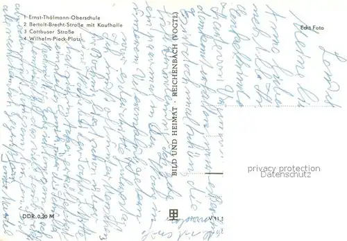 AK / Ansichtskarte Lauchhammer Ernst Thaelmann Oberschule Bertolt Brecht Strasse mit Kaufhalle Cottbuser Strasse Wilhelm Pieck Platz Lauchhammer