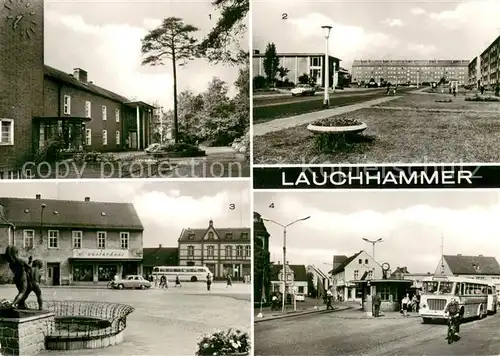 AK / Ansichtskarte Lauchhammer Ernst Thaelmann Oberschule Bertolt Brecht Strasse mit Kaufhalle Cottbuser Strasse Wilhelm Pieck Platz Lauchhammer