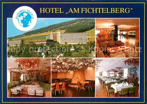 AK / Ansichtskarte Oberwiesenthal_Erzgebirge Euromill Hotel Am Fichtelberg Foyer Hotelrestaurant Knappenstube Oberwiesenthal Erzgebirge