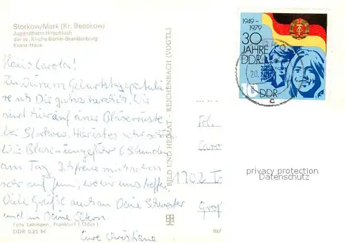 AK / Ansichtskarte Storkow_Mark Jugendheim Hirschluch der ev Kirche Berlin Brandenburg Kranz Haus Storkow Mark
