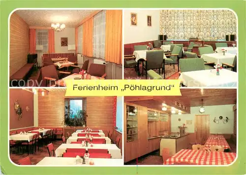 AK / Ansichtskarte Kuehberg Ferienheim Poehlagrund Gaststaette Wiesenbaude Klubraum Speiseraum Kuehberg