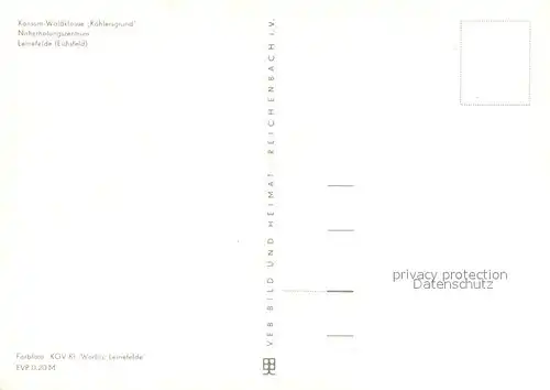 AK / Ansichtskarte Leinefelde Konsum Waldklause Koehlersgrund Gastraeume Terrasse Leinefelde