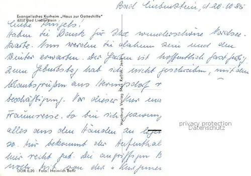 AK / Ansichtskarte Bad_Liebenstein Ev Kurheim Haus zur Gotteshilfe Details Bad_Liebenstein