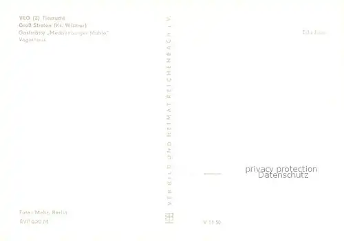 AK / Ansichtskarte Gross_Stieten_Gross_Stieten VEG Tierzucht Gaststaette Mecklenburger Muehle Vogelhaus 