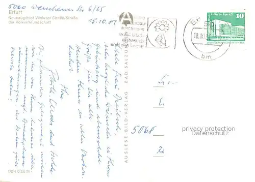 AK / Ansichtskarte Erfurt Neubaugebiet Vilniuser Str und Strasse der Voelkerfreundschaft Erfurt