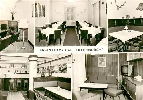 AK / Ansichtskarte Carwitz Erholungsheim Hullerbusch Kaminzimmer Speisesaal Jagdzimmer Bar Im Appartementhaus Carwitz